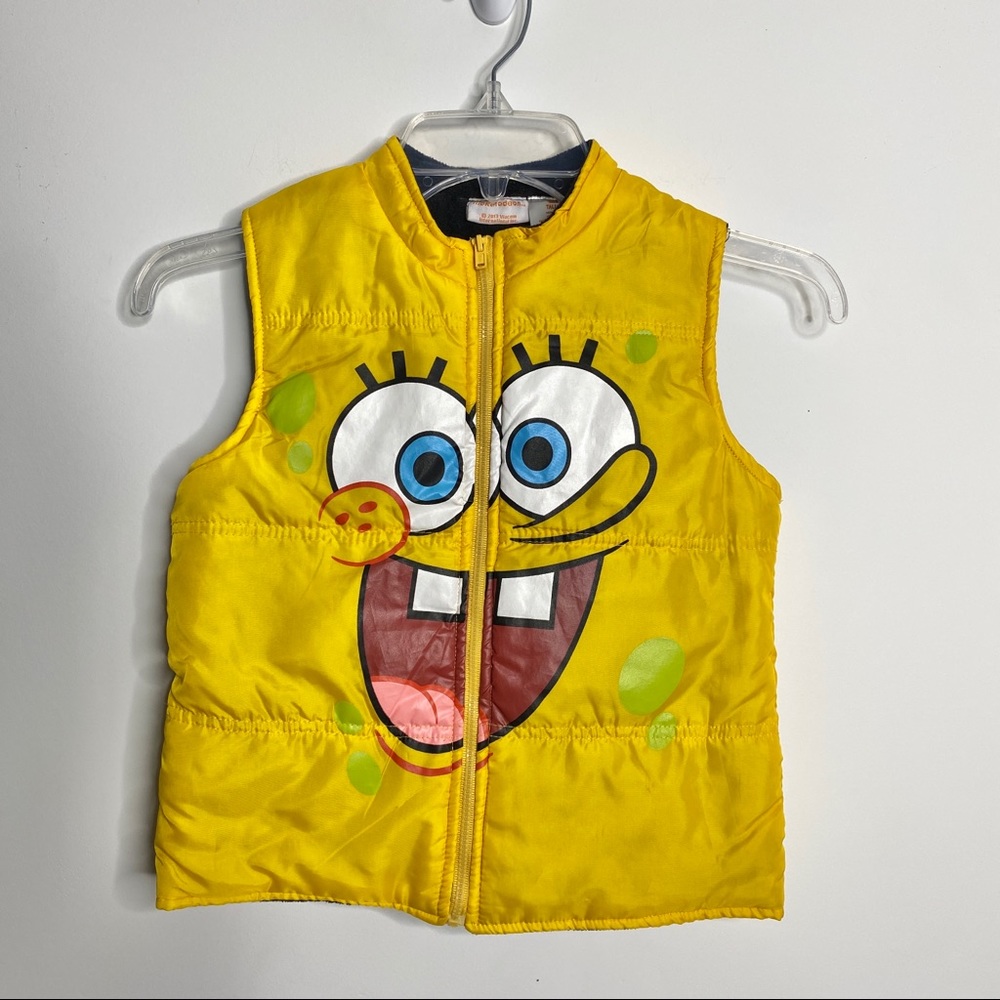 SpongeBob SquarePants Kids Sz 6 Toddler Puffer Vest Zip Front Nickelodeon.